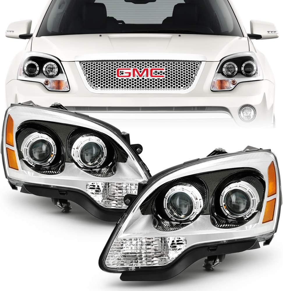 Chrome Housing Projector Headlights Headlamps Assembly Left+Right L569