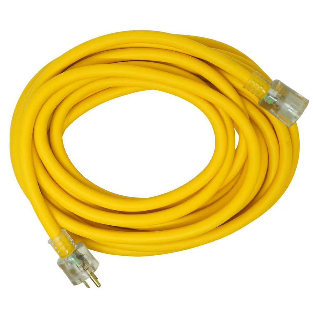 50' 12/3 Gauge Yellow Extension Cord J95053