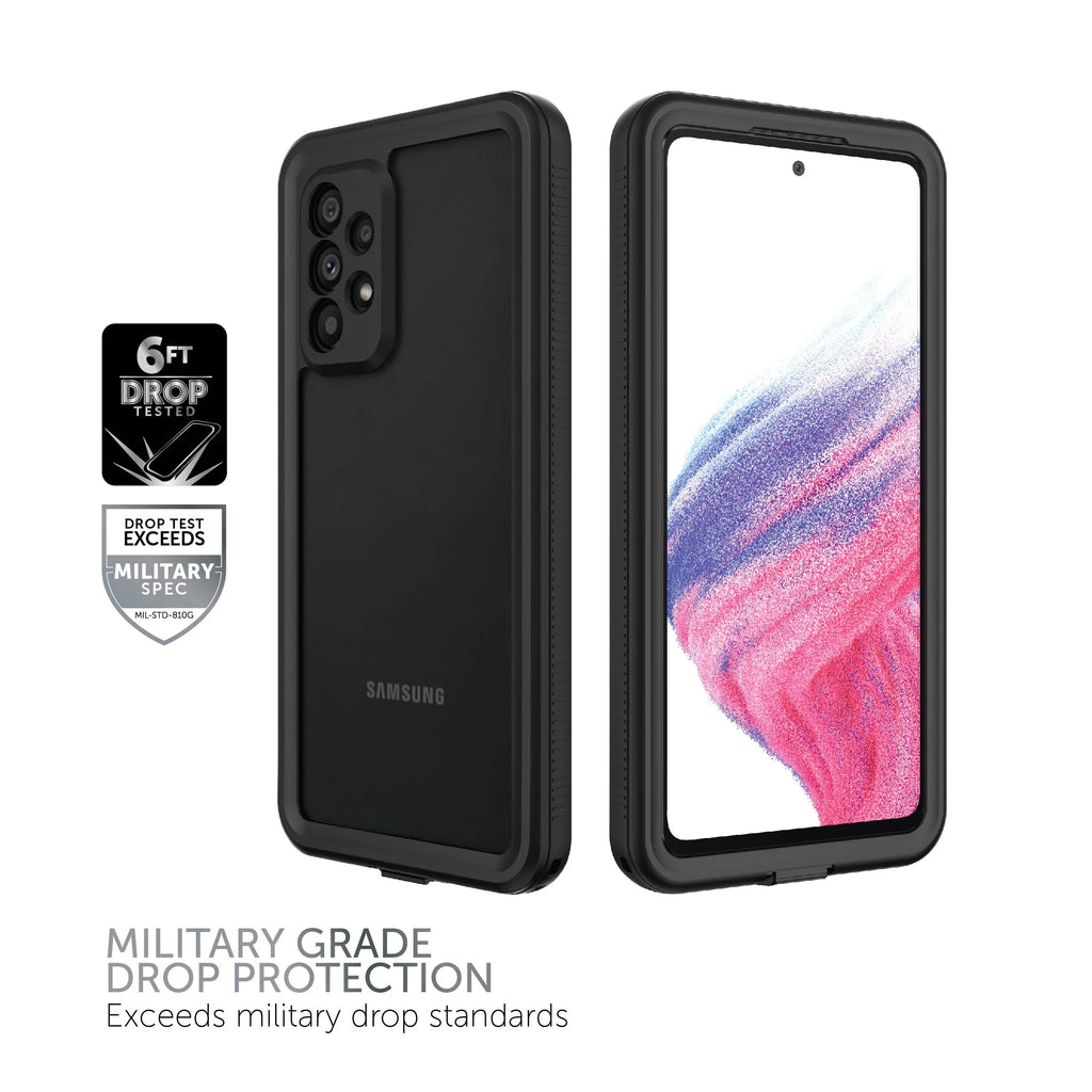 Black/Clear Waterproof Phone Case for Samsung Galaxy A53 5G Y66260