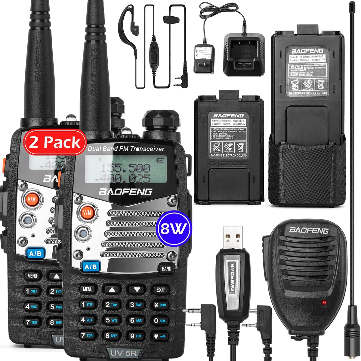 UV-5R Pro Dual-Band Handheld Ham Radio 2 Pack L14697