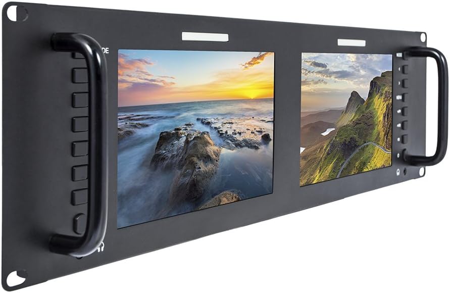 Dual 7 Inch 3RU Broadcast SDI Rack Mount Monitor IPS 1280x800 HD LCD Screen C113973