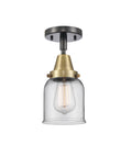 Small Bell 1 Light 5 inch Flush Mount in Black Antique Brass F5022