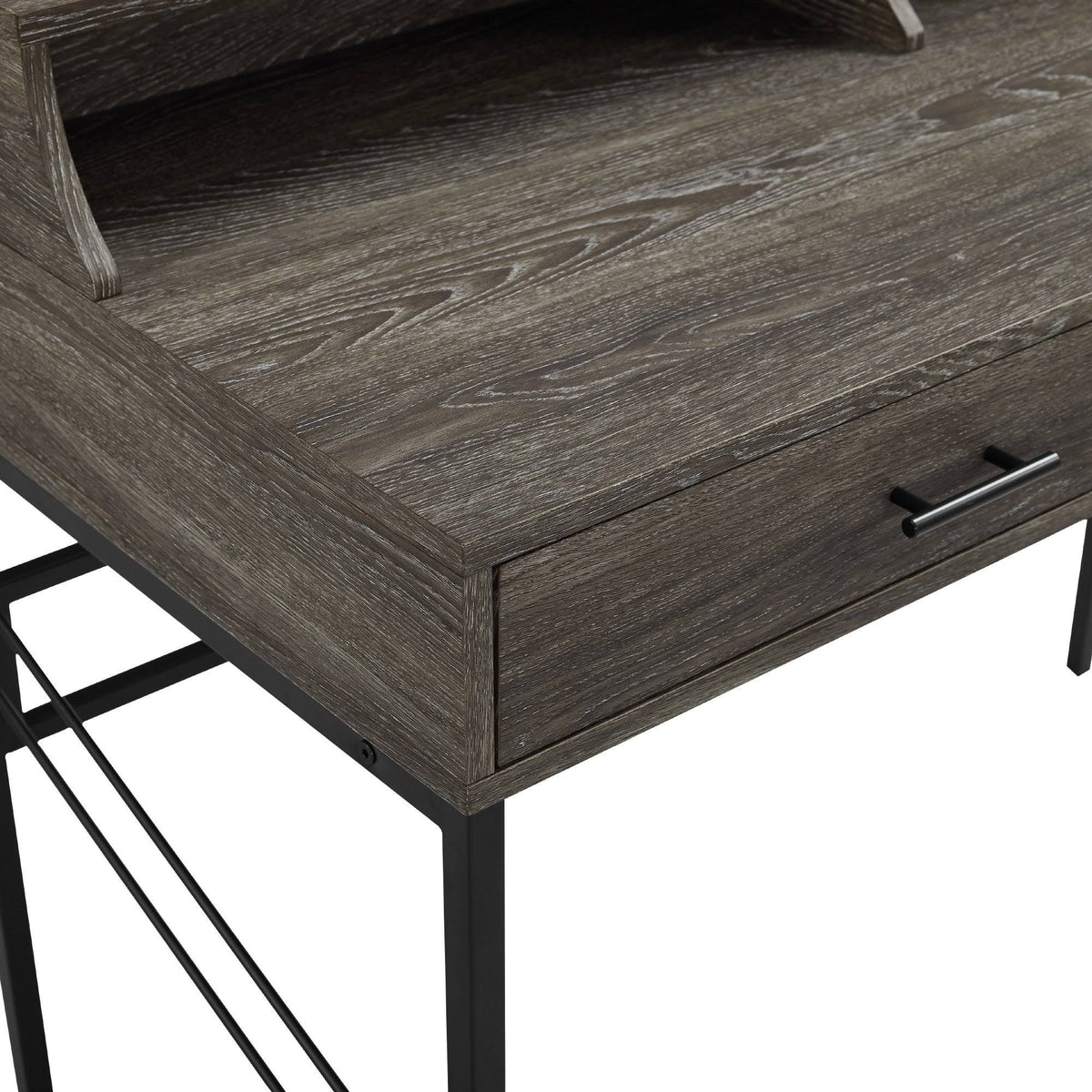2-Drawer Desk and Hutch - Cerused Ash C95884
