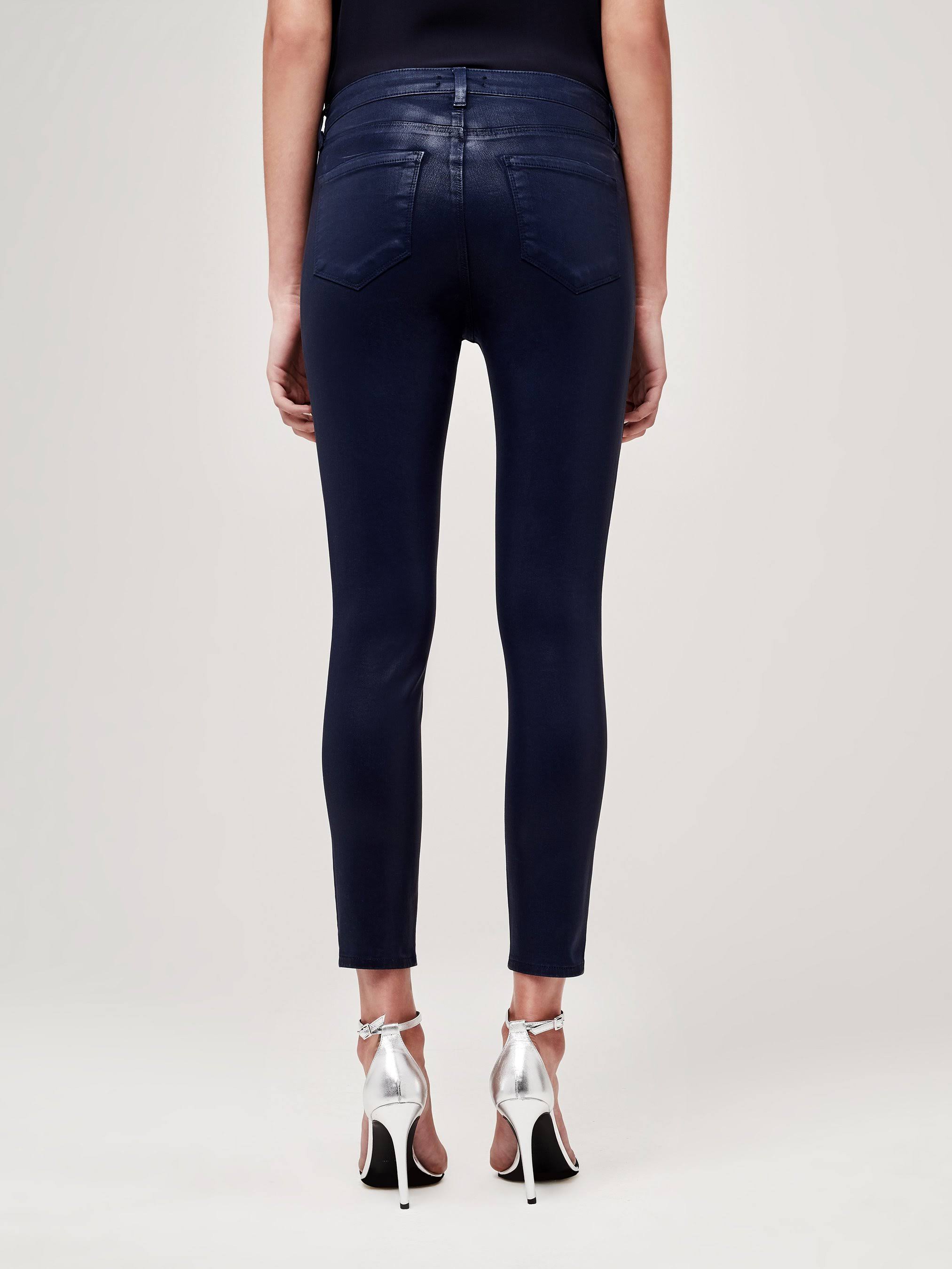 Navy Coated High Rise Skinny Jean L52470