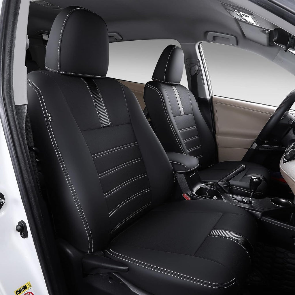 Black+Red PU Leather Seat Covers for 2015-2018 RAV4 D4310