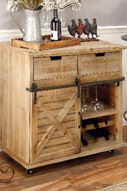 Rustic Fir Wood Storage Cabinet G4597