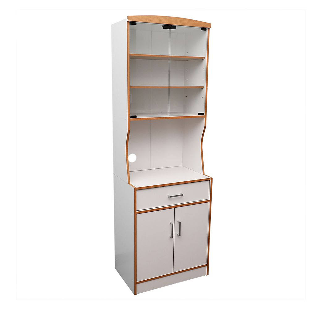 White Large Wood Microwave Cabinet C67518