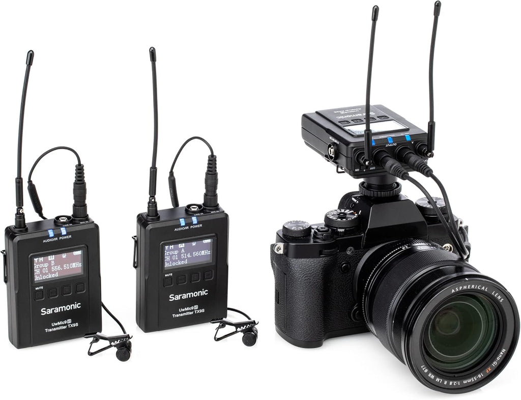 2-Person Wireless UHF Lavalier System with Dual Camera-Mount Receiver B8213