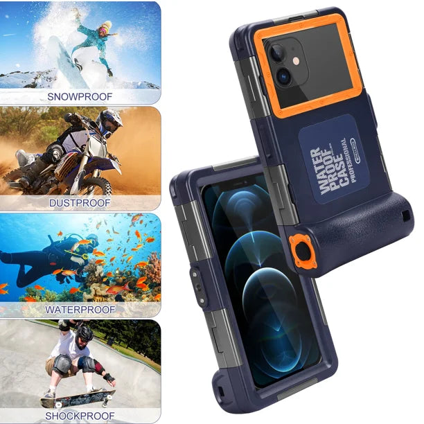 Waterproof Protective Case for Phones Up to 6.9 Inch with Lanyard F2830