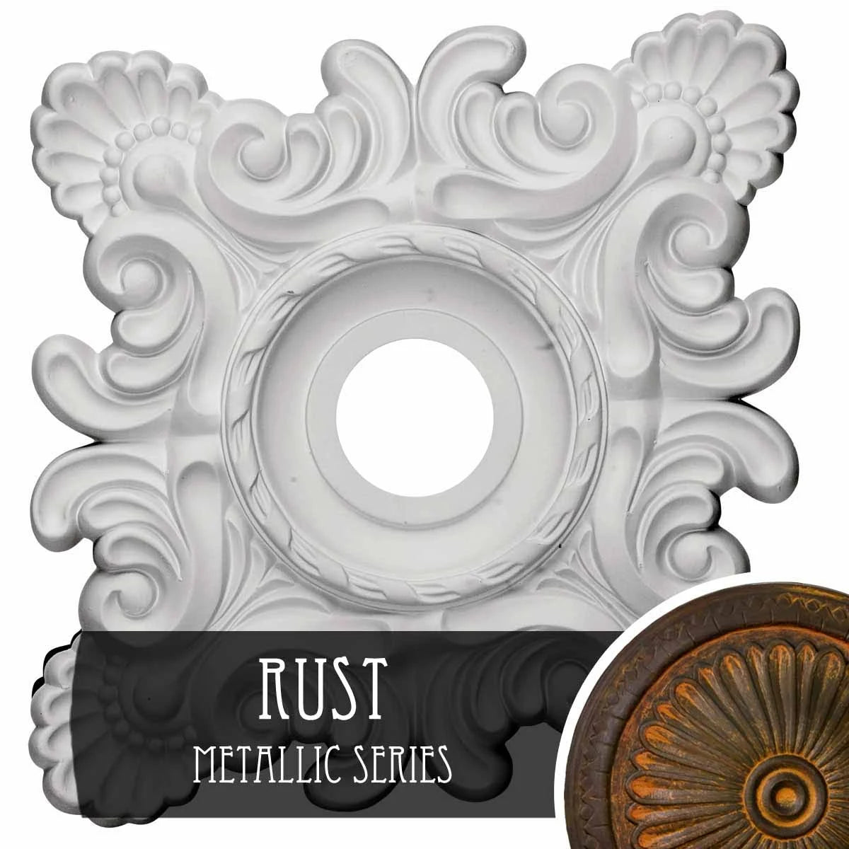 Hand-Painted Rust Ceiling Medallion C266