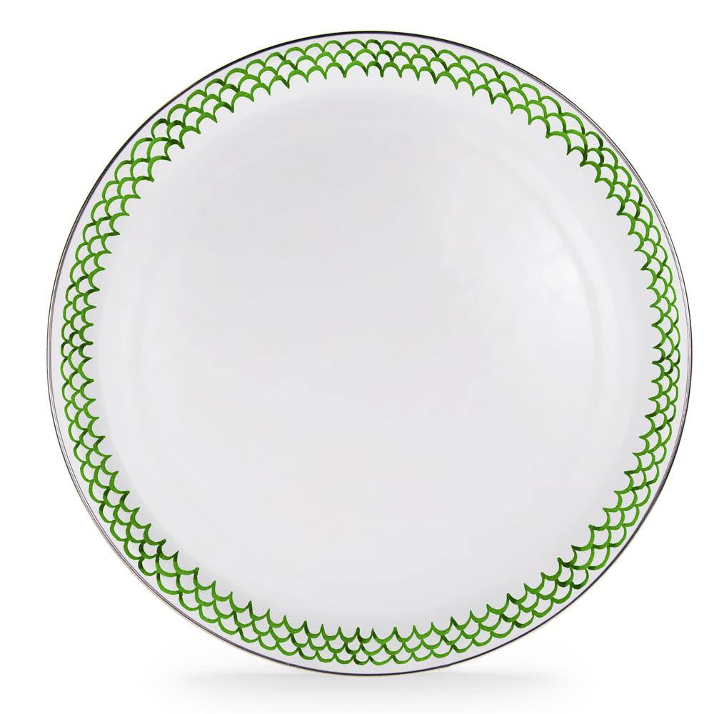 Green Scallops Enamelware Serving Tray T655491