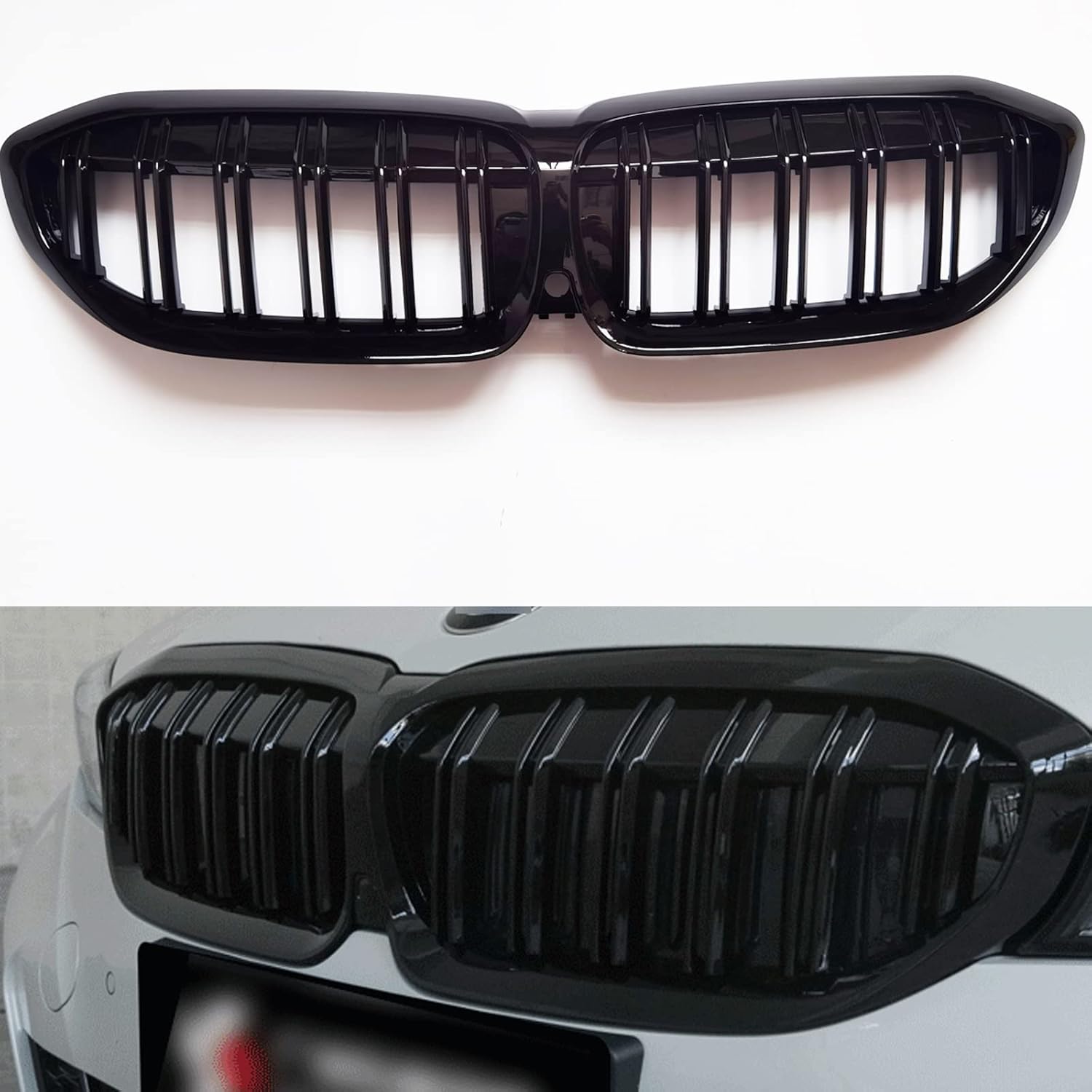 Front Upper Kidney Bumper Grille Grill for 2019-2022 BMW 3 Series 330i G20 G21 G28 Sedan Touring I43011