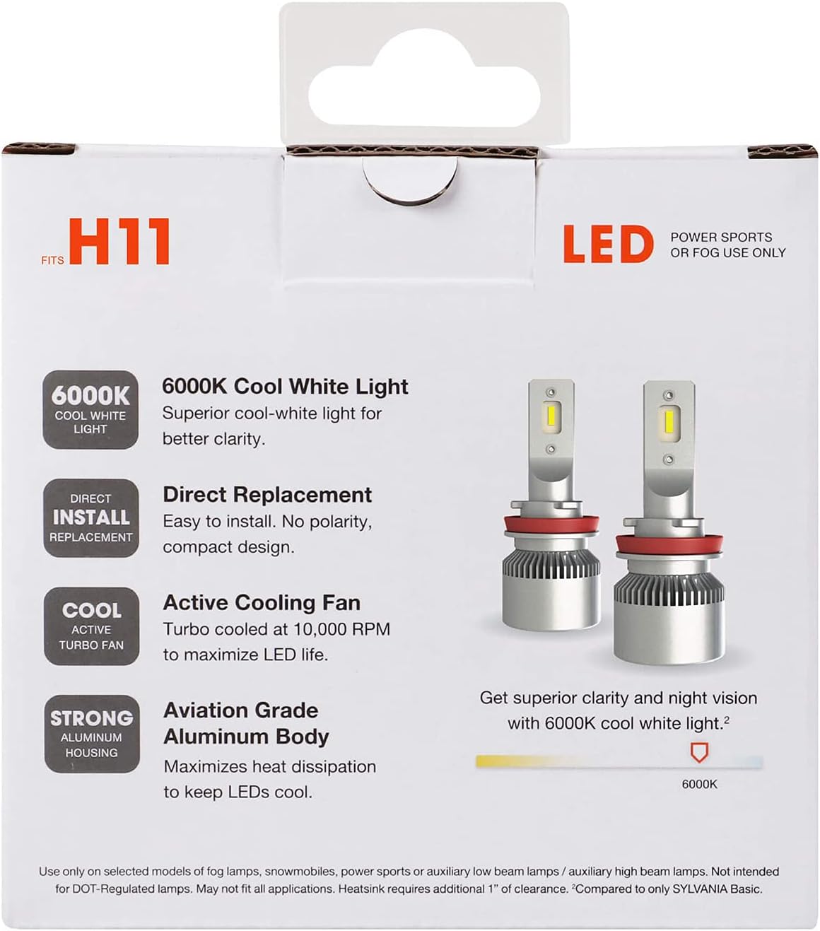 H11 LED Powersport Headlight Bulbs 2 Pack C135