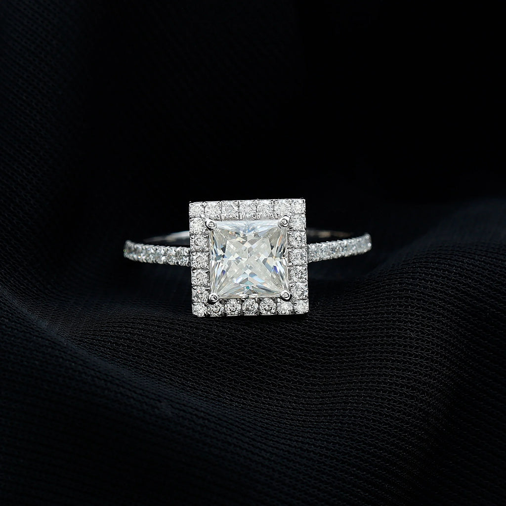 14K White Gold Moissanite Engagement Ring US 9.00 N93743