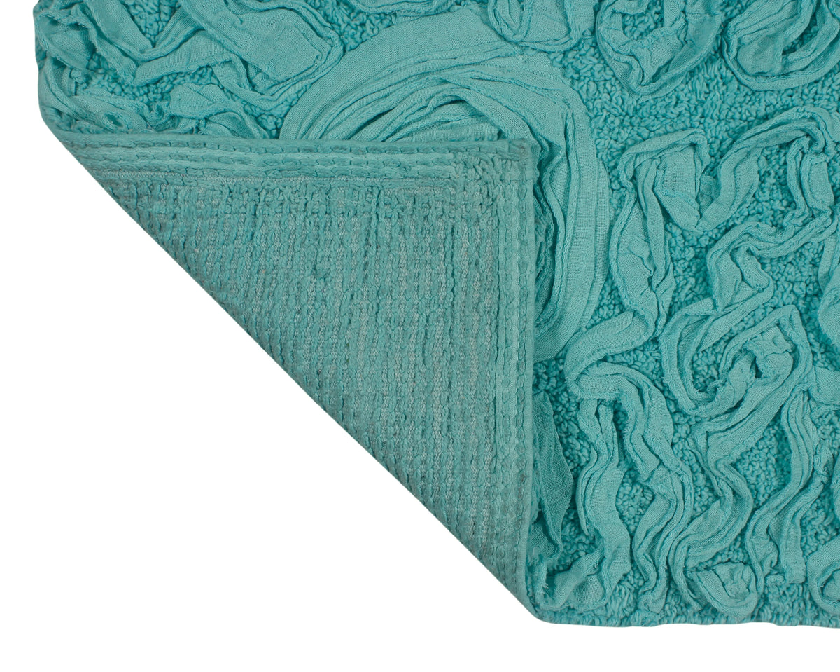 Turquoise 5 Piece Cotton Bath Rug Set Y803