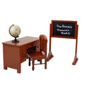 18 inch Wooden Doll School Teachers Desk with Globe and Chalkboard I40973