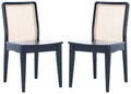 Rattan Dining Chair, Black/Natural, Set of 2 B782