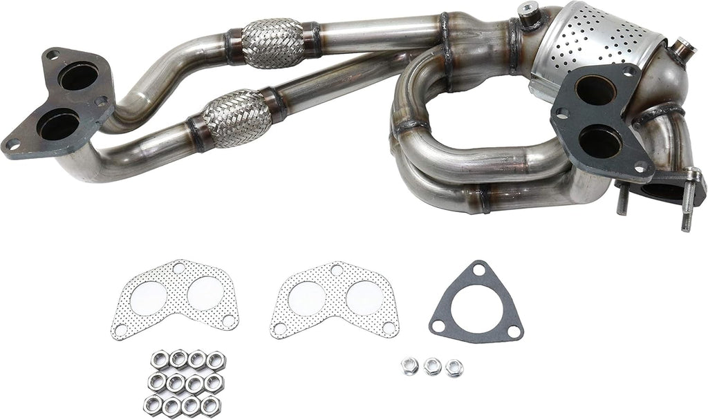 Front Catalytic Converter with 3 Gaskets, 3 Stud Bolts, 9 Nuts H762