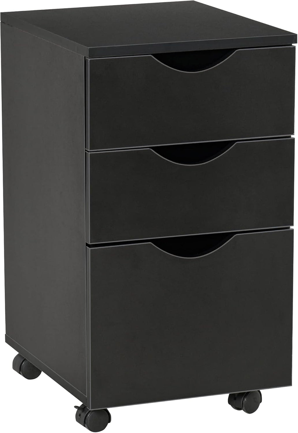 Black 3 Drawer Rolling File Cabinet V56533