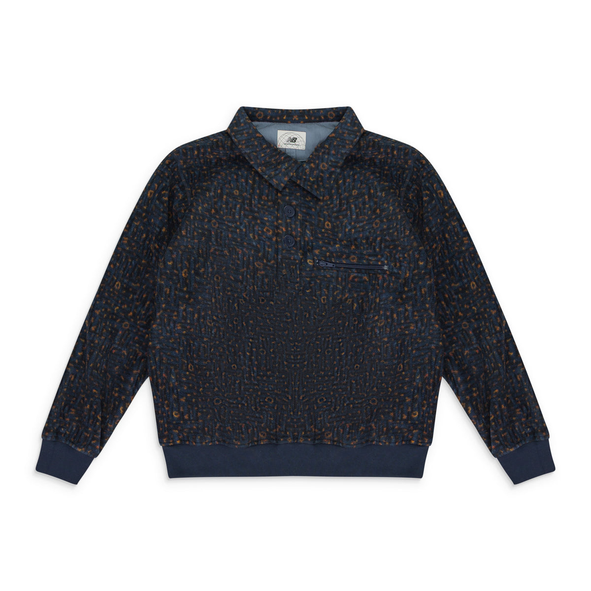 BLACK NEW BALANCE FLEECE POPOVER WORK JACKET