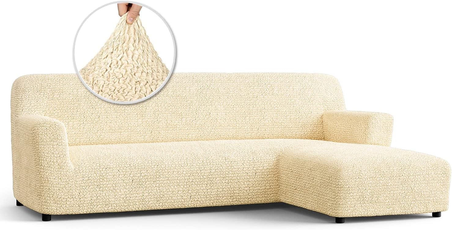 Cream L-Shape Sofa Slipcover C263