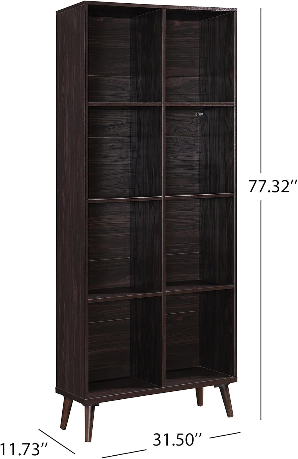 Mid-Century Faux Wood Bookcase E1825