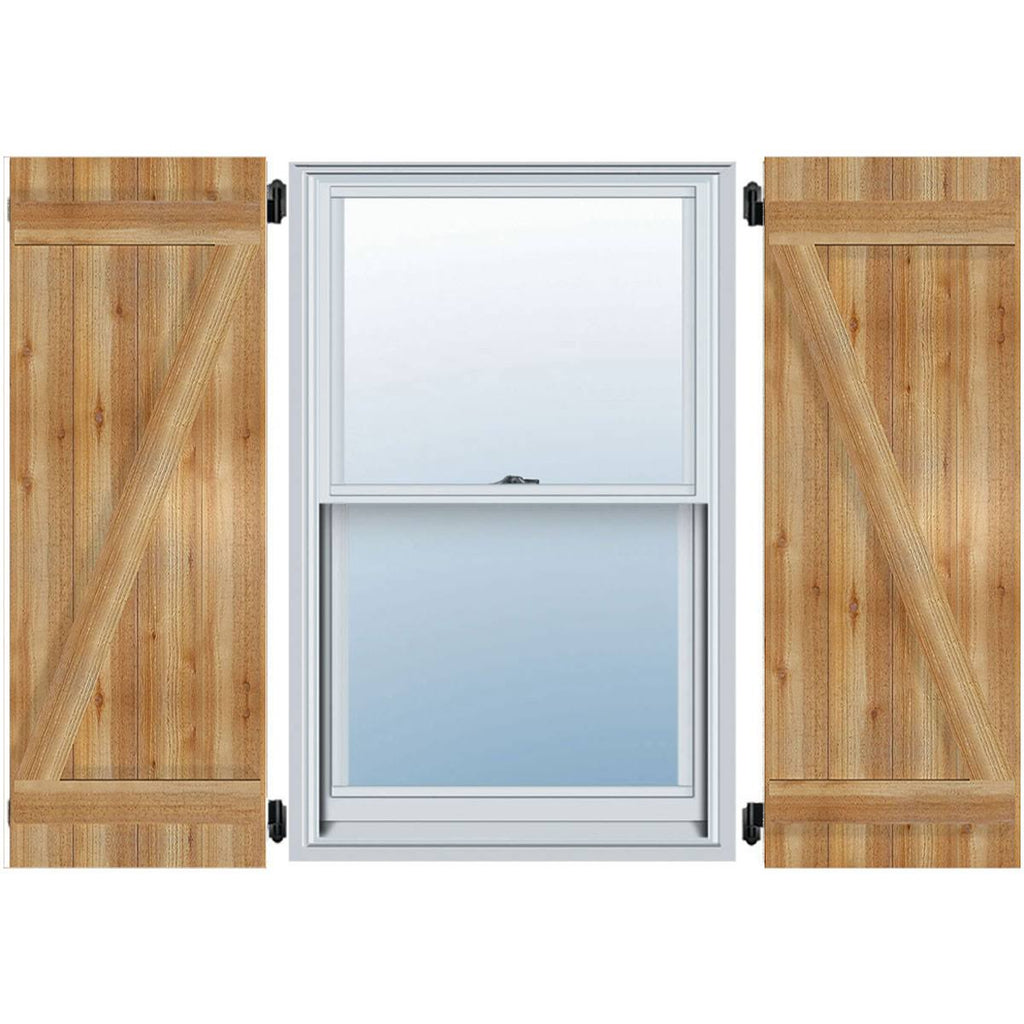 Rough Sawn Western Red Cedar Board-n-Batten Shutters with Z-Bar N937