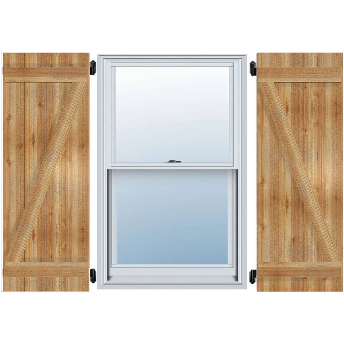 Rough Sawn Western Red Cedar Board-n-Batten Shutters with Z-Bar N937
