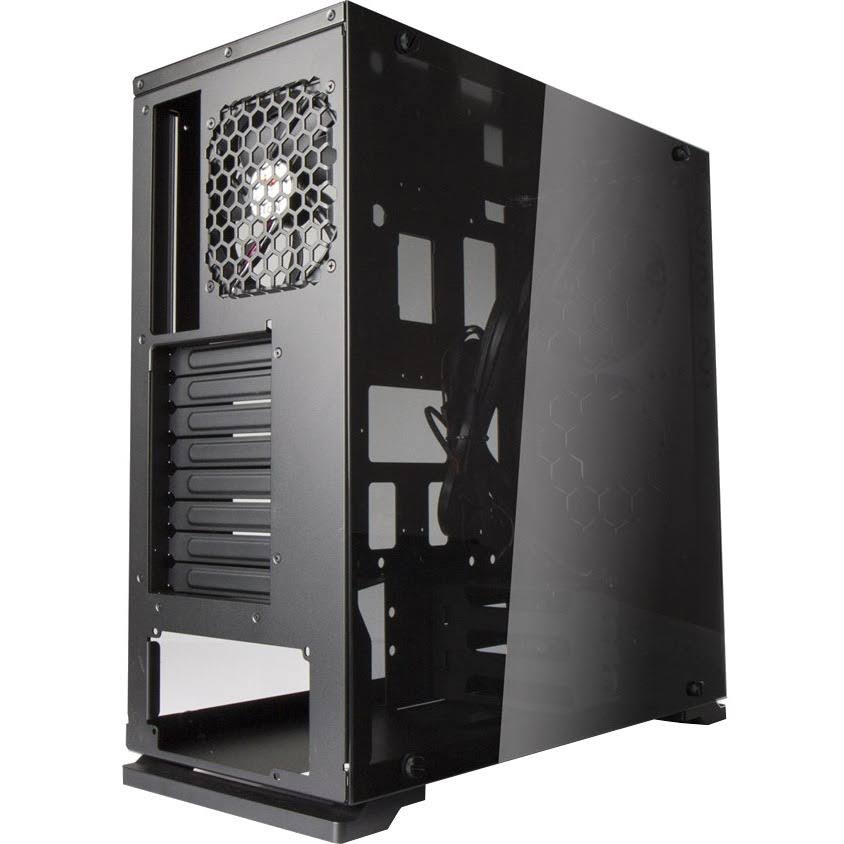 Black Tempered Glass Compact ATX Mid-Tower Computer Case F32183