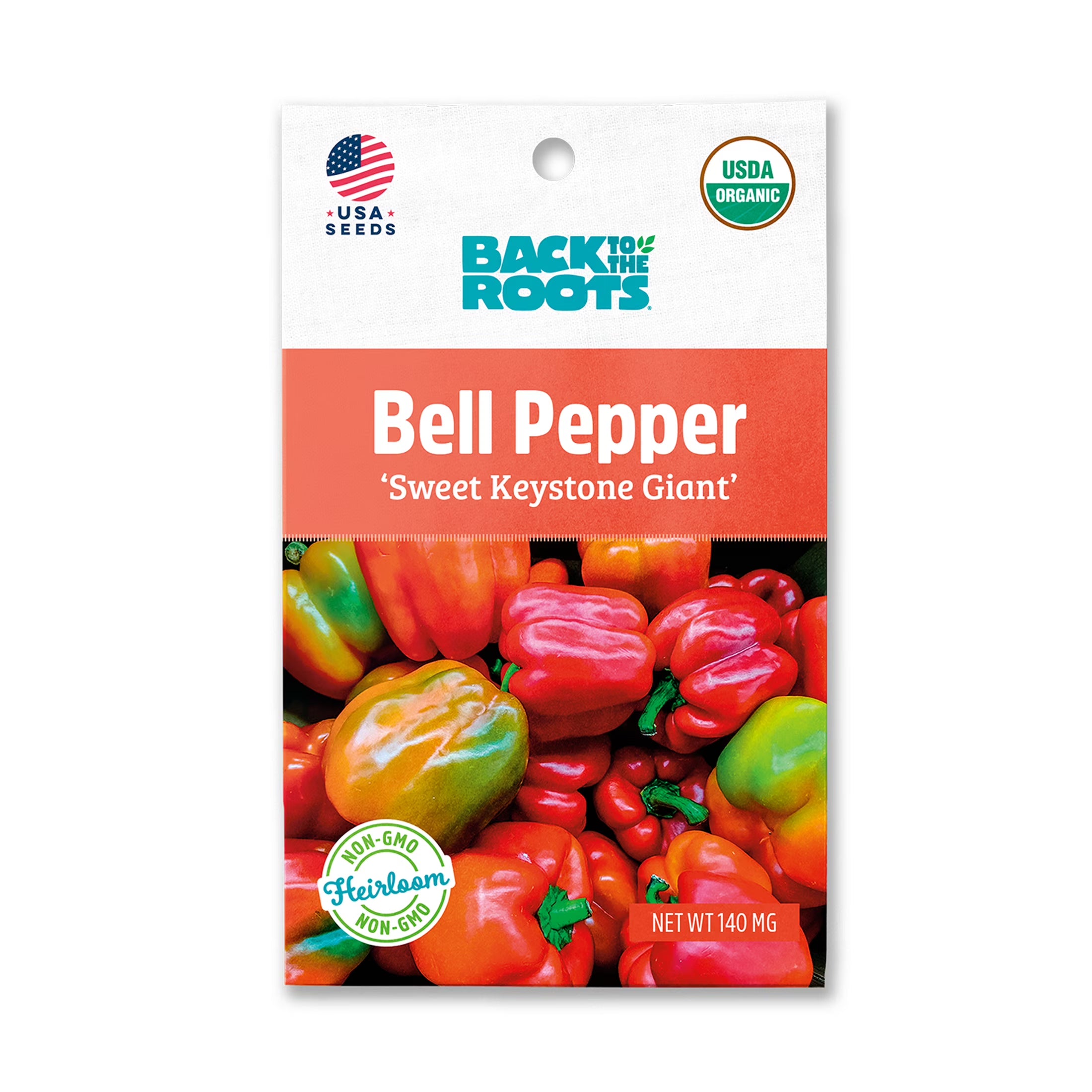 Organic Sweet Keystone Giant Bell Pepper Seeds, 1 Seed Packet D9656