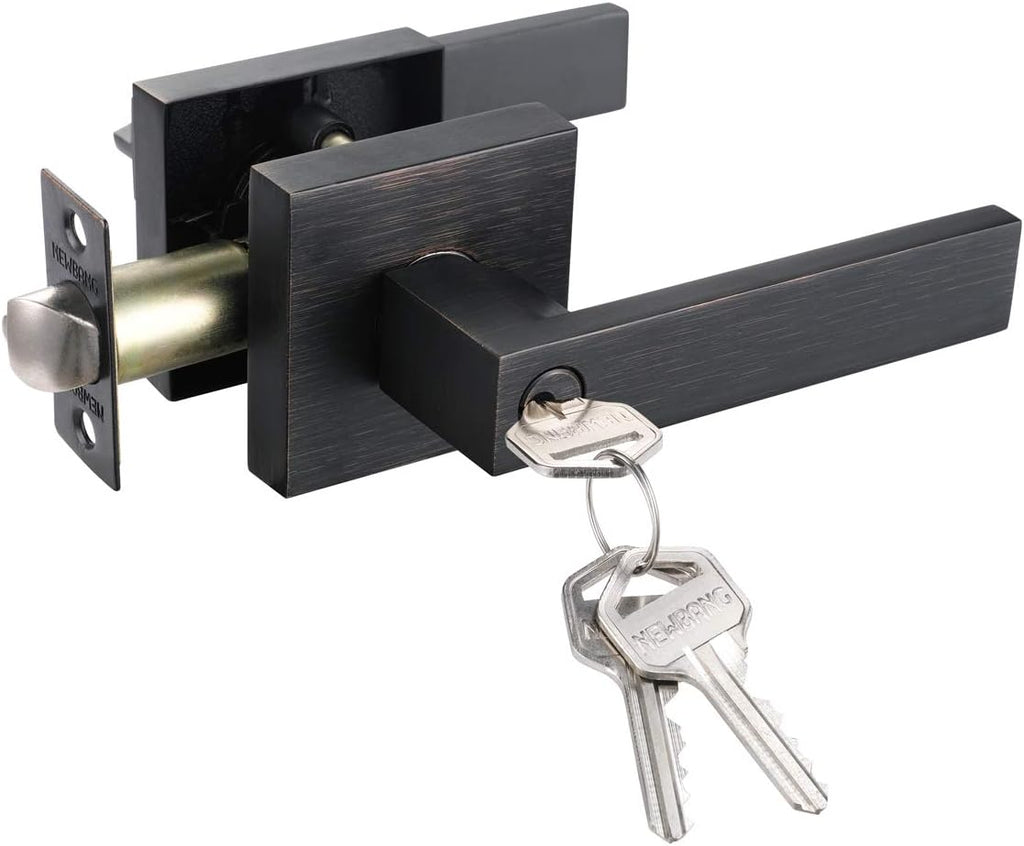 Oil Rubbed Bronze Door Lock Handle, Pack of 2 N3785