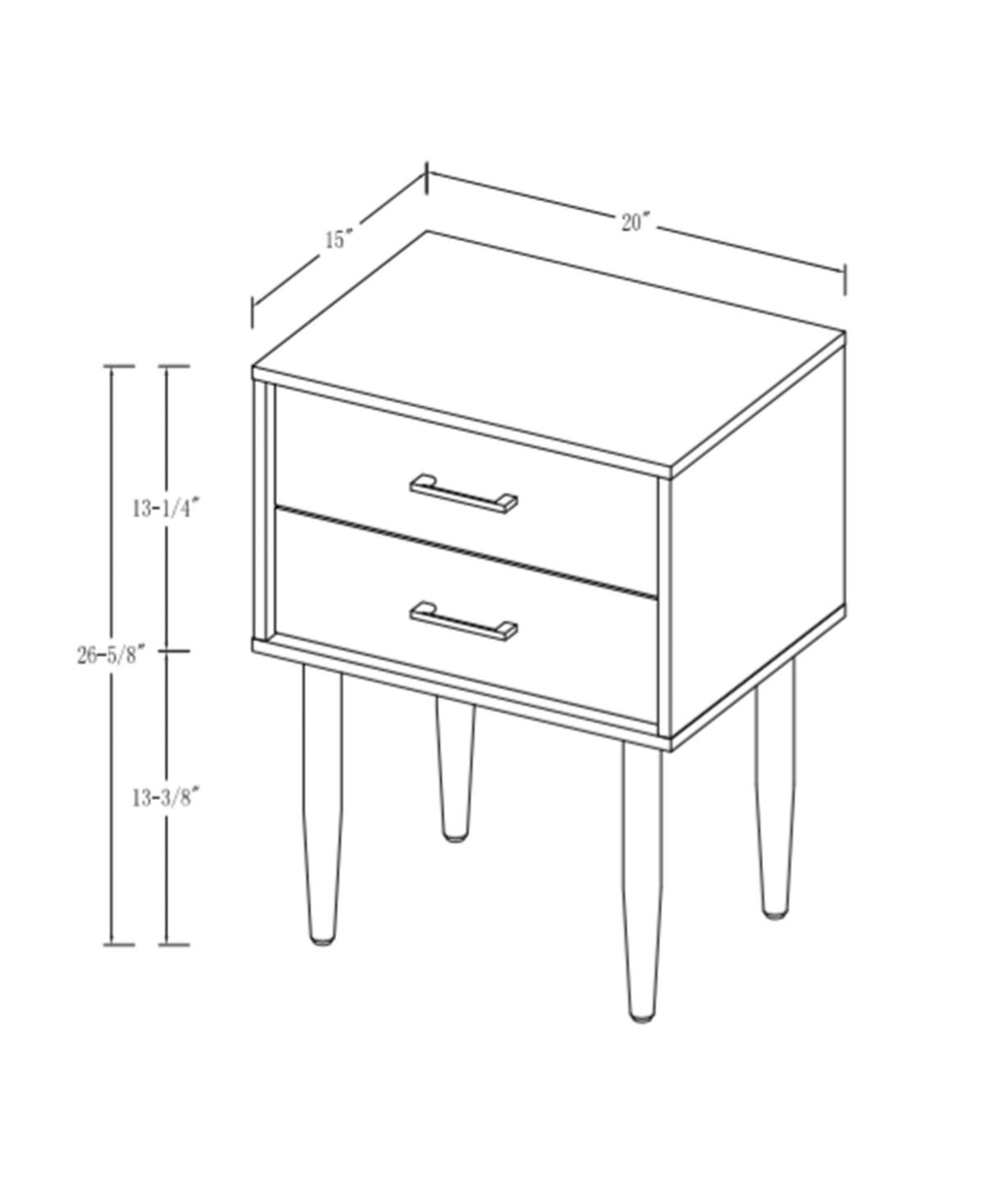 White Two-Drawer Side Table T489