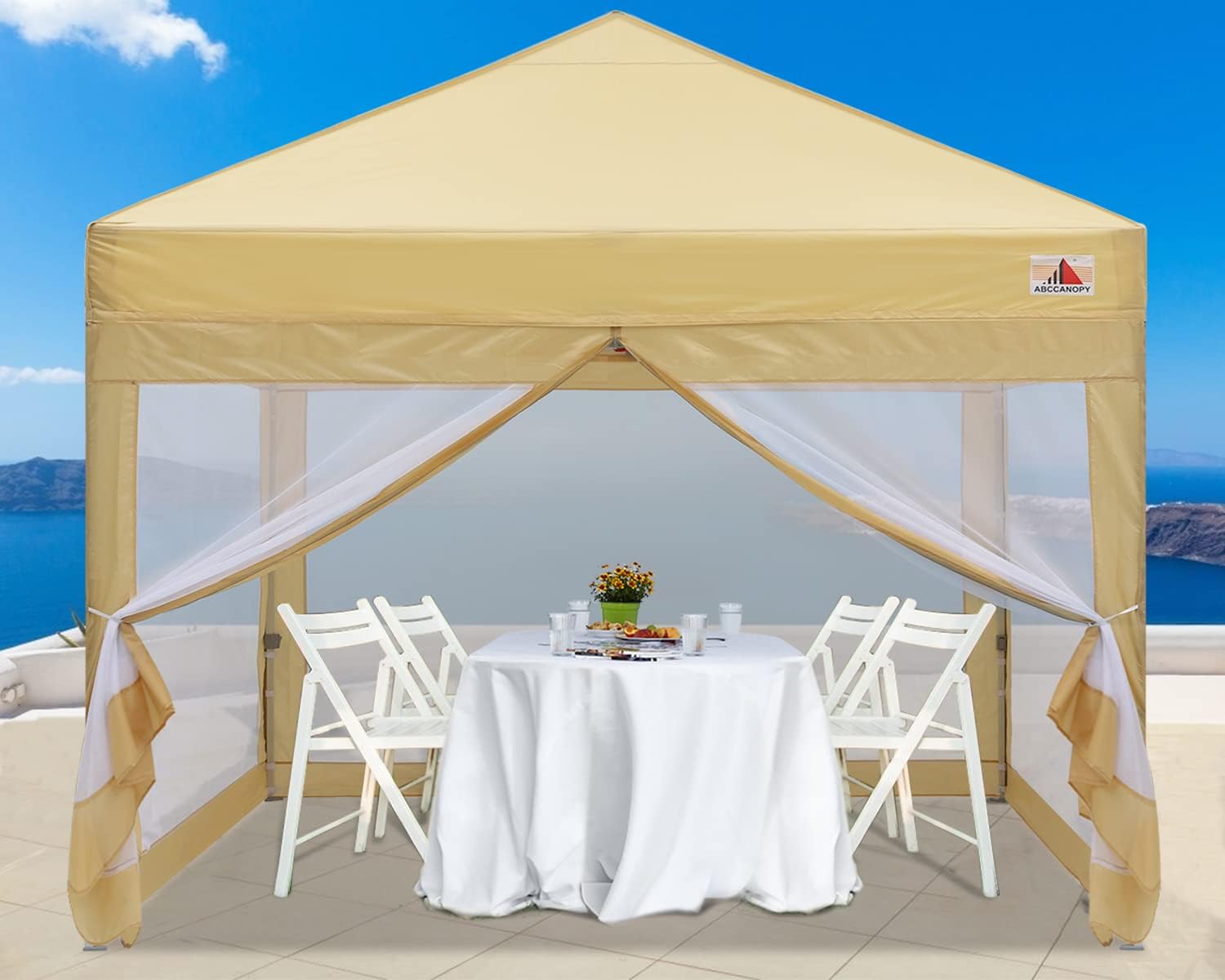 10x10 Pop up Canopy Tent with Mesh Walls and Carry Bag M647203