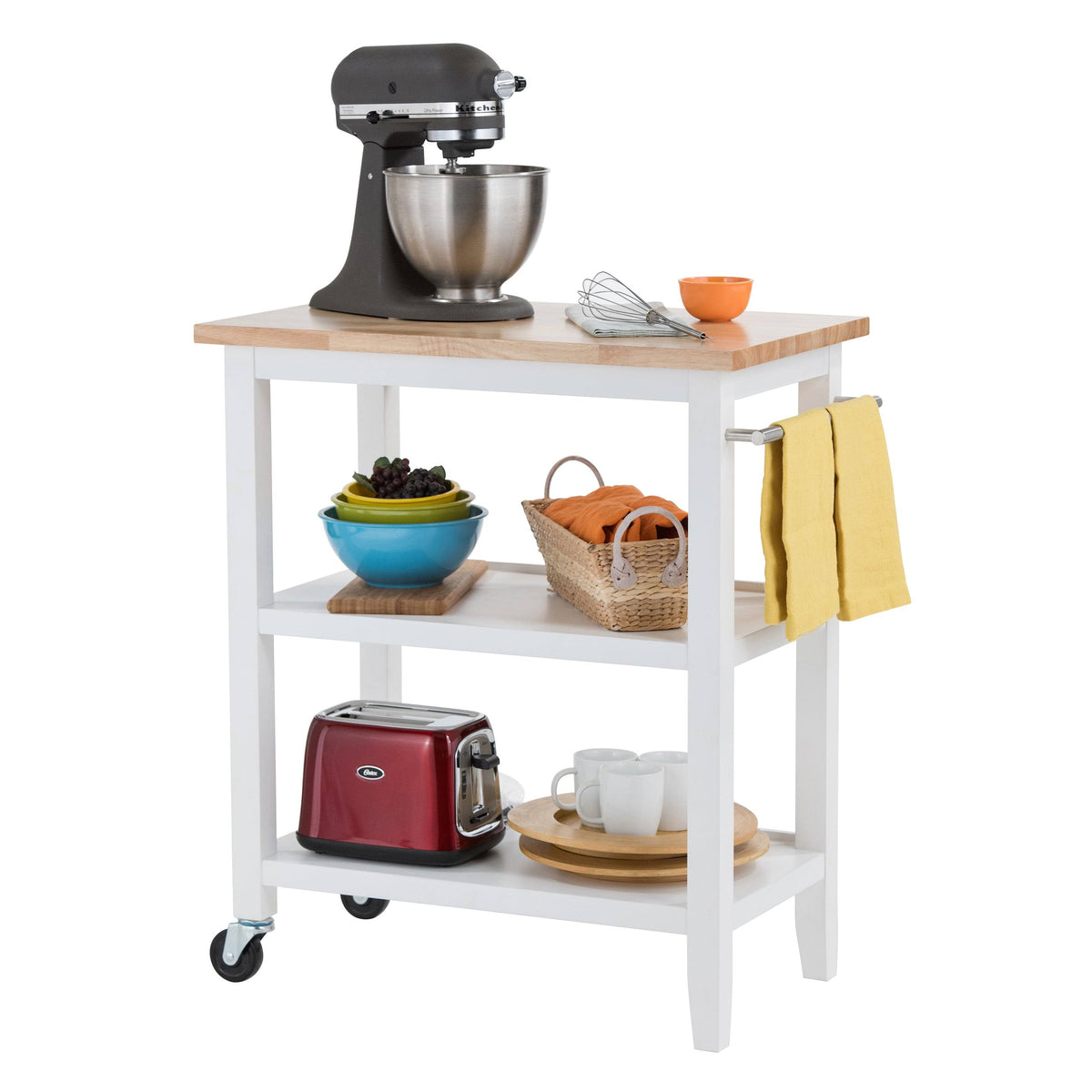 White Wood Kitchen Cart Y7884