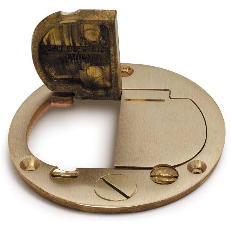 Dual Hinged Cover for Duplex, Data Plug, Brass V74668