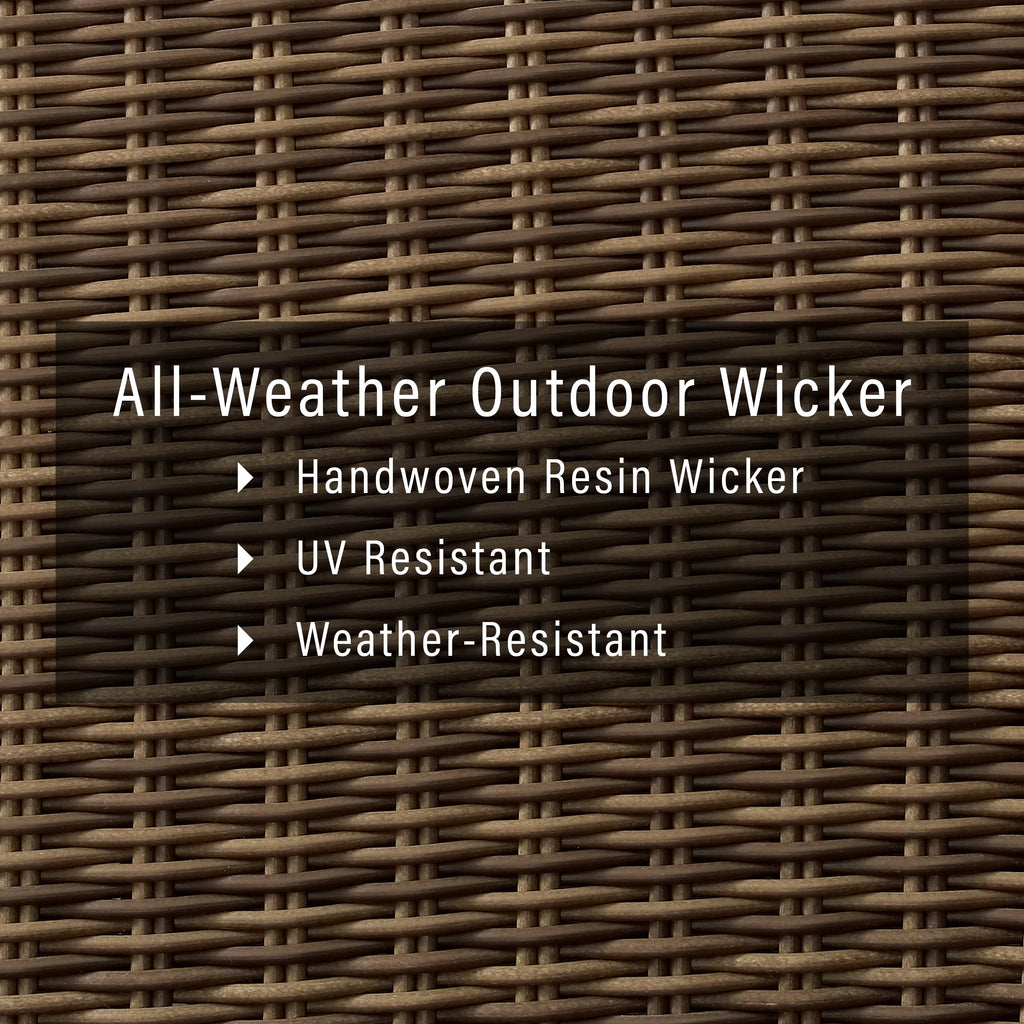 2 Piece Fabric Patio Sofa Set in Brown and Sand R88846