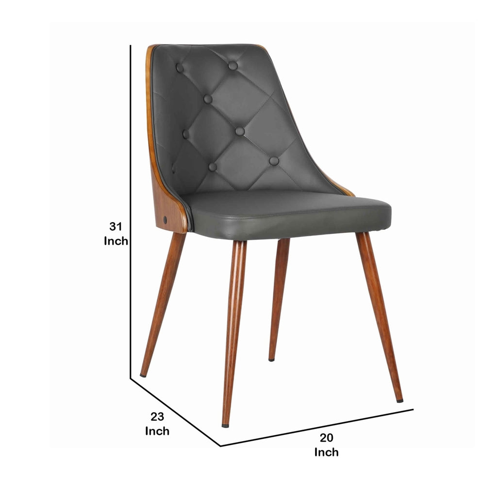 Gray Faux Leather Curved Dining Chair I643781