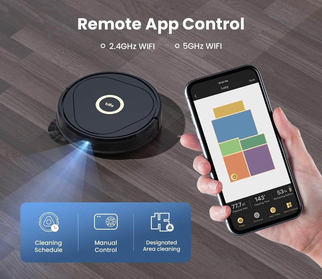 Robot Vacuum with 4000Pa Suction, Visual SLAM Navigation, Multi-Level Mapping, Wi-Fi Compatible with Alexa I3447