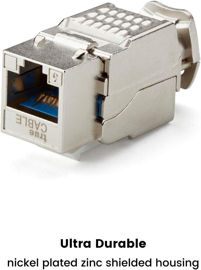 Cat6 Toolless Shielded Keystone Jack, RJ45 Female, 12 Pack Z211192