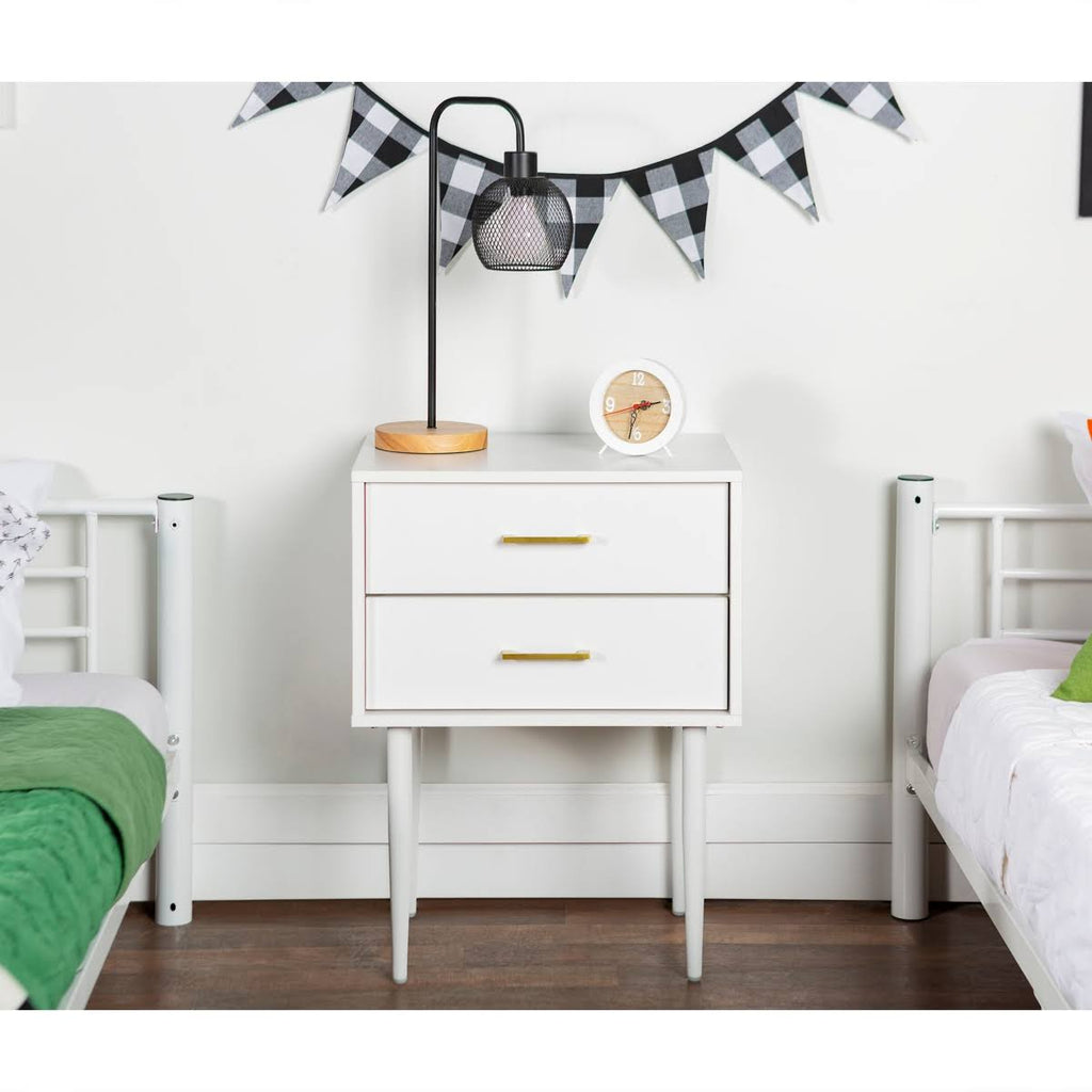 White Two-Drawer Side Table T489