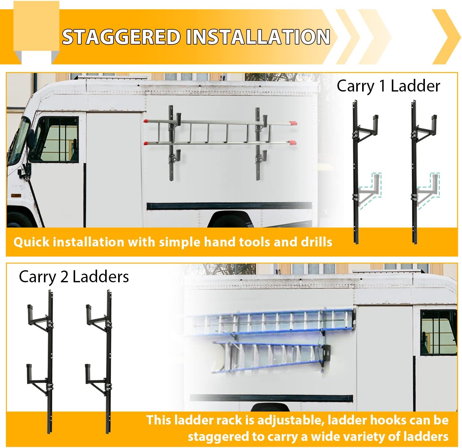 Adjustable Trailer Ladder Rack V242