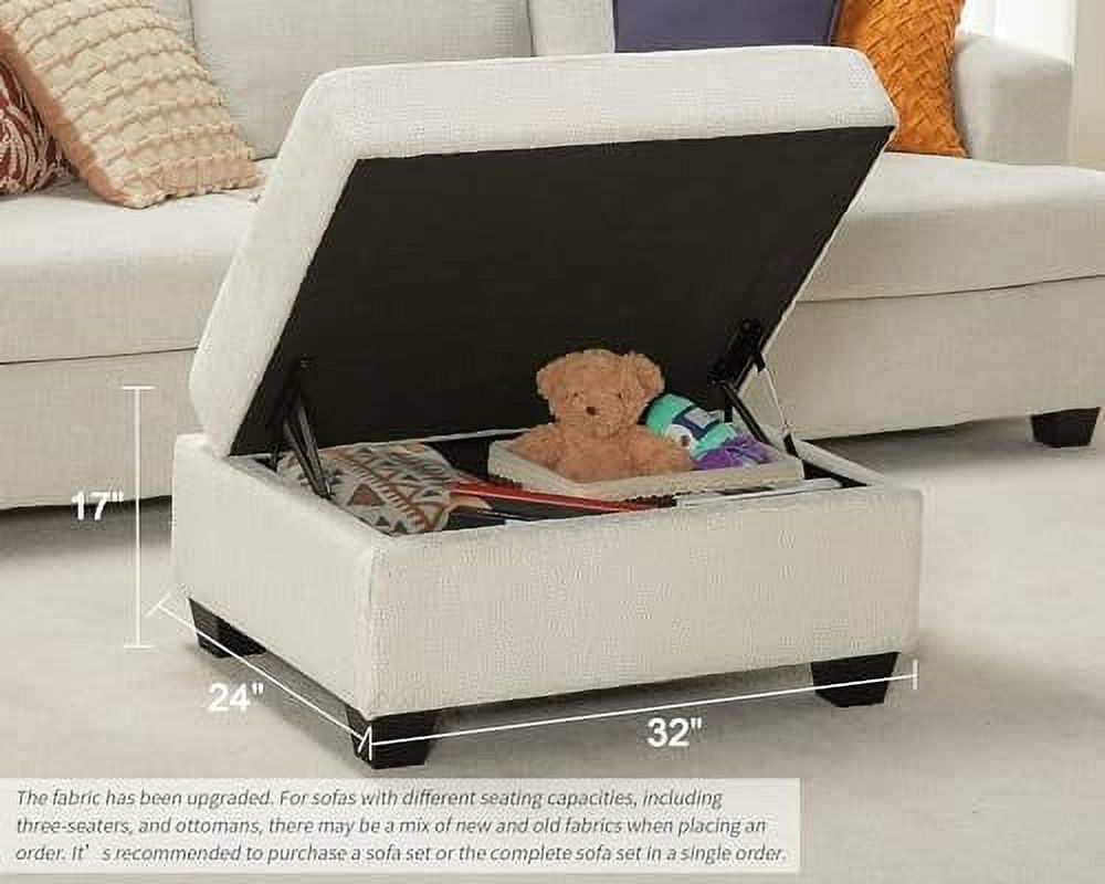 Beige Chenille Sofa Couch with Ottoman B374