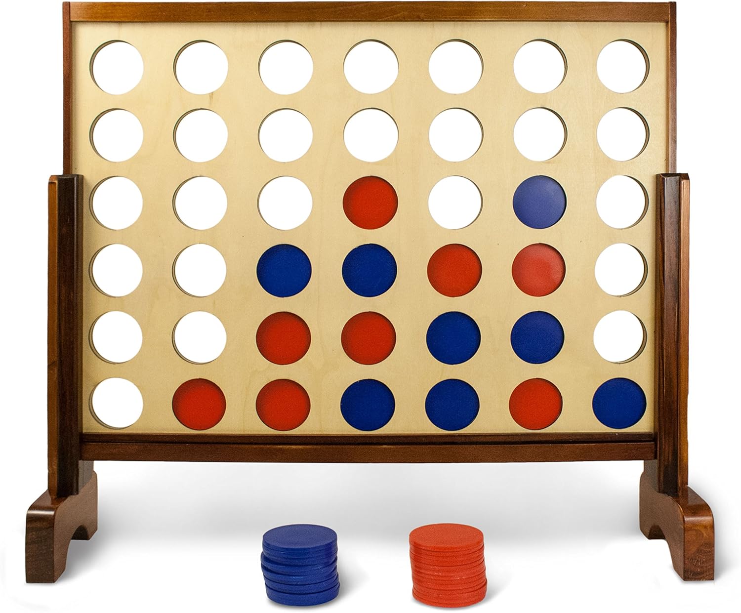Connect in a Row Game with Carrying Case and Stained Legs and Frame H8769