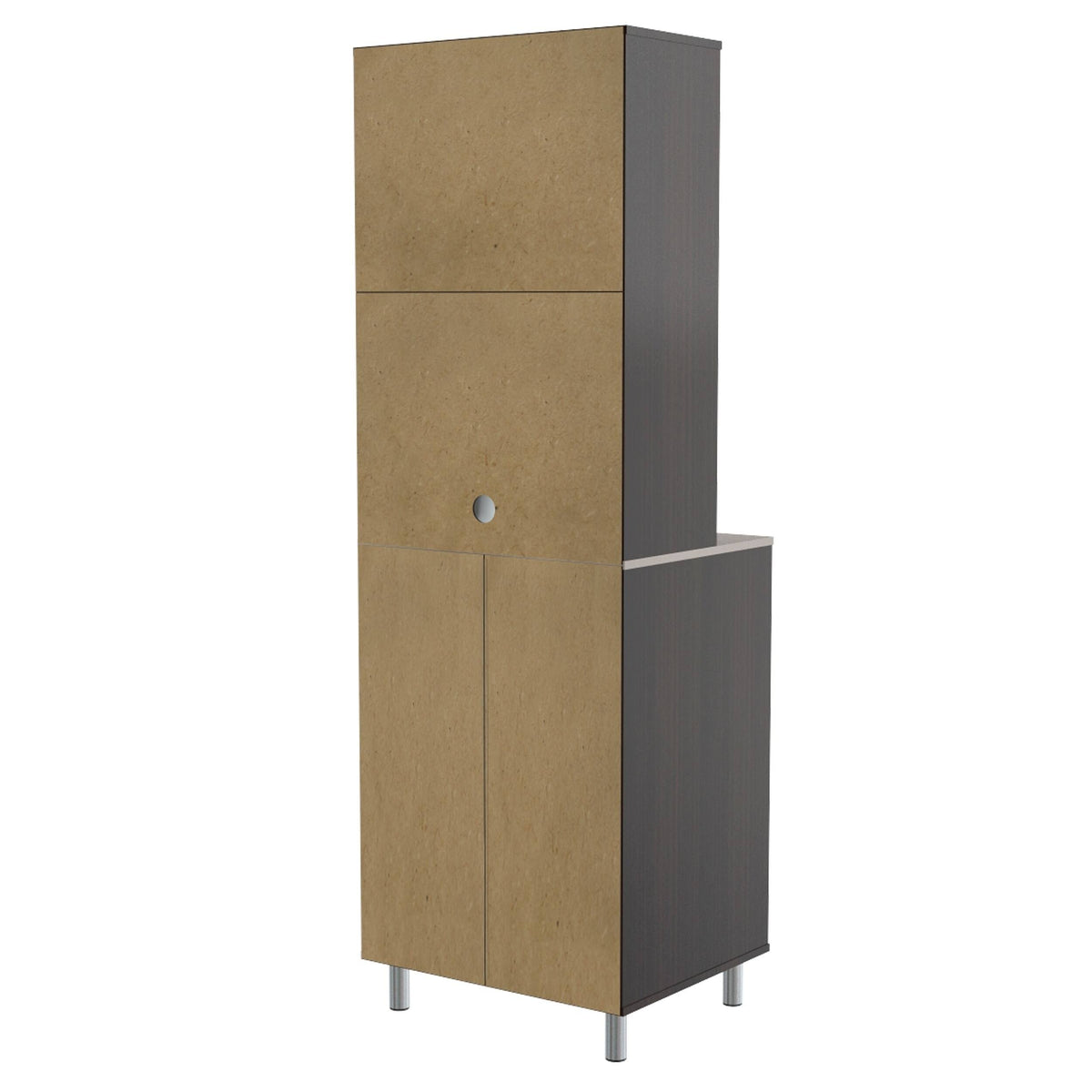 Espresso and Amber Grey 4-Door Cabinet Q28272