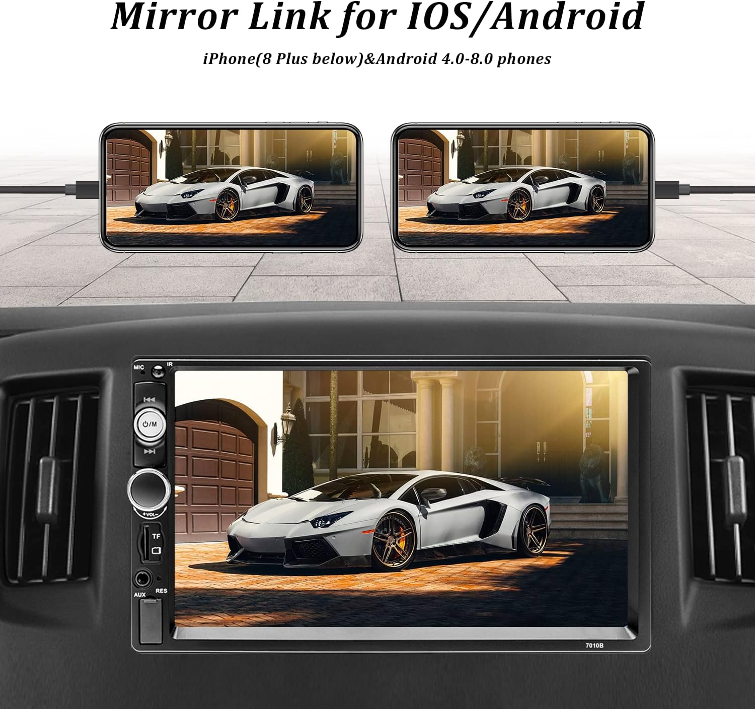 7 Inch Double Din Car Stereo with Bluetooth Touch Screen Car Radio MP5 Player U504419