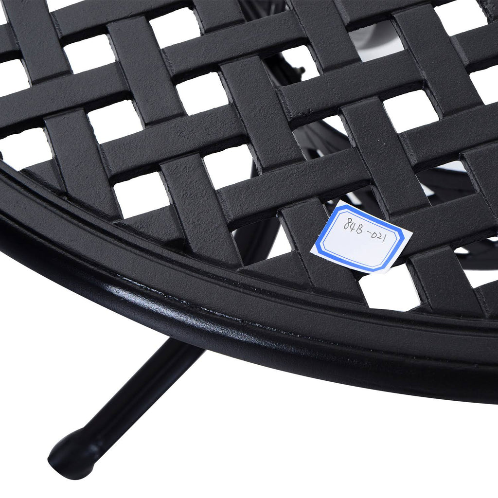Black Round Cast Aluminum Outdoor Dining Table F2073