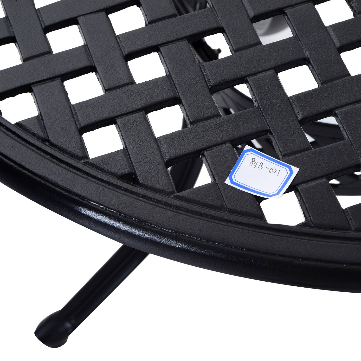 Black Round Cast Aluminum Outdoor Dining Table F2073