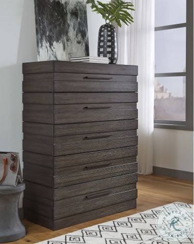 Brown 5 Drawer Chest O9231