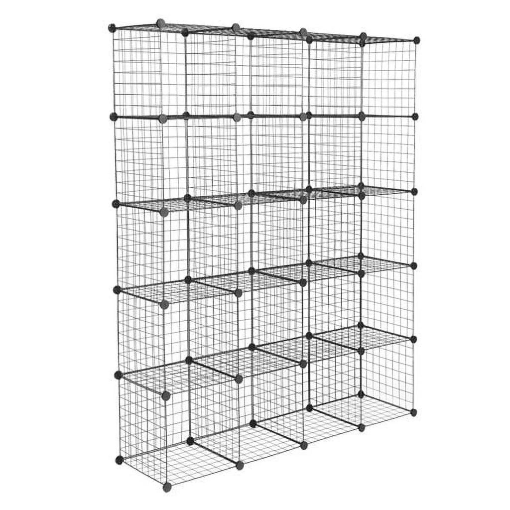 20-Cube Metal Grid Storage Shelves Organizer Bookcase S887736