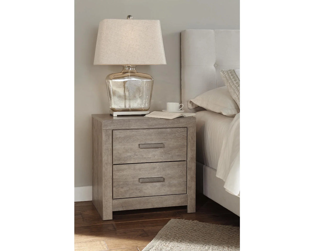 Gray 2 Drawer Nightstand U148601